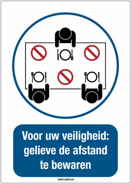 Gebodsborden En Stickers Voor Uw Veiligheid Gelieve De Afstand Te