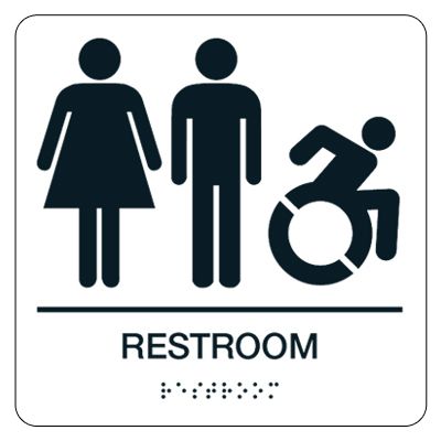 Restroom Women Men Dynamic Accessibility Graphic Braille Signs