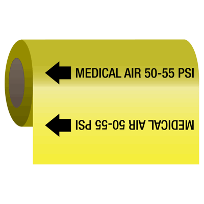 Medical Gas Self Adhesive Pipe Markers On A Roll Medical Vacuum Seton