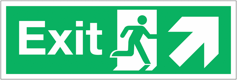 Exit Running Man Diagonal Up Arrow Right | Seton