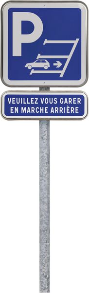 Panneau Stationnement Marche Arrière Obligatoire - PVC Rigide 350x125mm Anti-UV