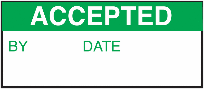 Accepted By/Date Nylon Cloth Write-On Labels | Seton