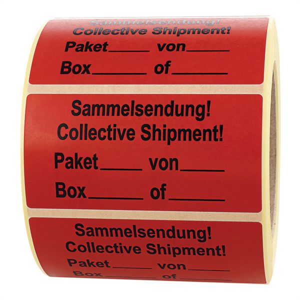Warnetiketten/Versandaufkleber Sammelsendung! Paket___von___ auf Rolle - 30 x 62 mm - 1.000 Stück Warnetiketten/Versandaufkleber Sammelsendung! Paket___von___ auf Rolle - 30 x 62 mm - 1.000 Stück