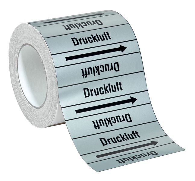 Dreifke® Rohrleitungsetikett, VE Wasser | Folie selbstklebend | 100x15 mm, 1 Stk | Rohrleitungskennzeichnung | Schilder & Etiketten