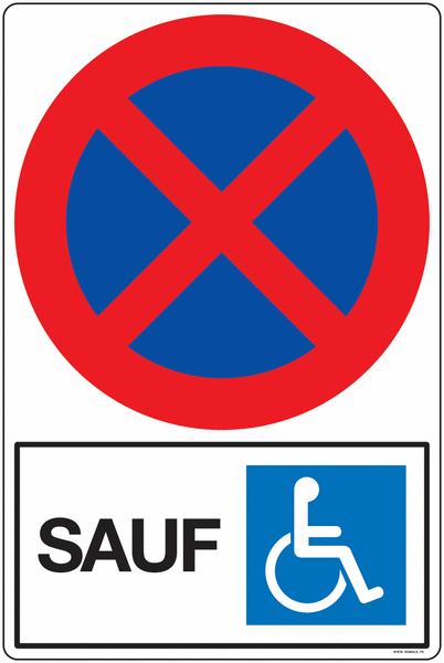 Panneau place réservée handicapé alu : Com'Park