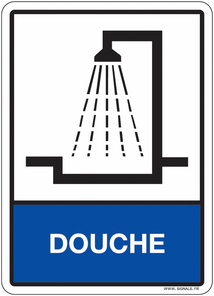 Plaque Gravée Picto DOUCHE 100x150 Mm – Signalétique Rigide, Fabrication Française