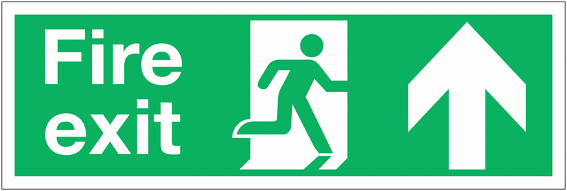 Fire Exit Running Man & Arrow Up Sign