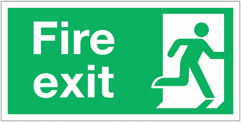 Fire Exit Running Man Right Sign