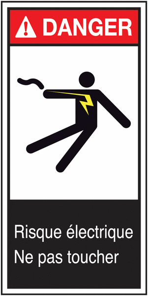 Lot de 5 étiquettes Danger électrique 105 x 52 mm | Signals