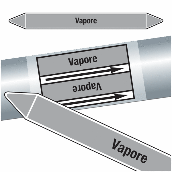 Etichette per tubazioni CLP "Vapore" (Vapore)