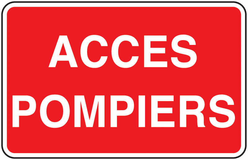 Cartello Accesso Pompieri 200 Mm, Scegli Tra Vinile Adesivo, PVC 1,5 Mm O Alluminio Dibond 3 Mm, Fabbricazione Francese - 2
