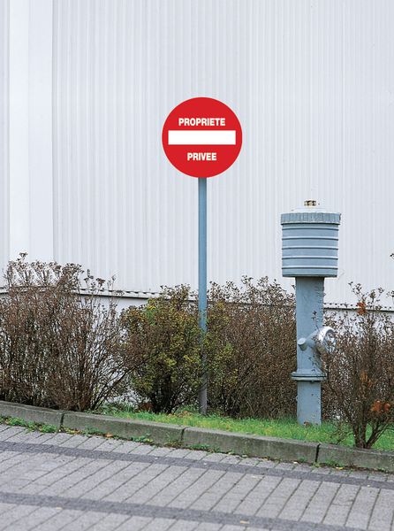 Cartel Circular 'Propiedad Privada - Prohibido Entrar' De PVC Resistente - 330 Mm, Material De 1.5 Mm