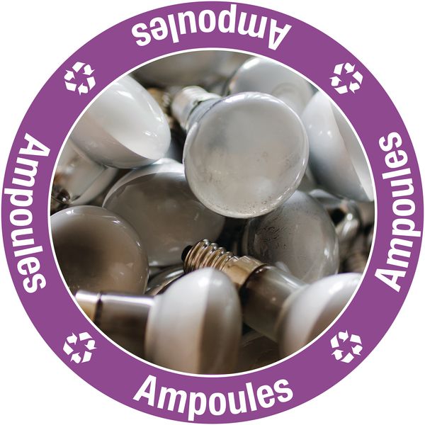 Panneau rond - recyclage des ampoules | Seton