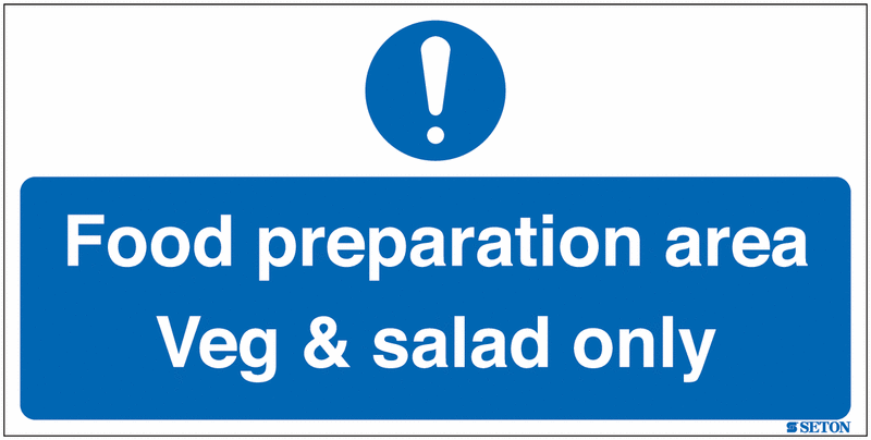Food Assignment Sign Food Preparation Area Sign - Quick, Zero-Fuss Delivery | Seton