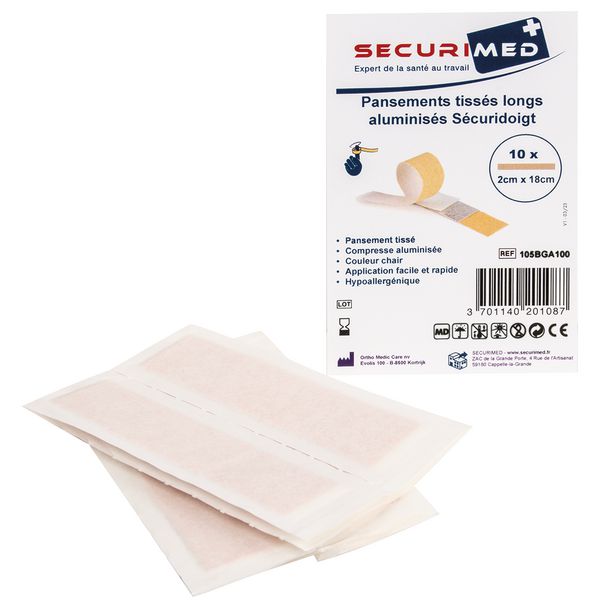 Pansements Sécuridoigt longs tissés Securimed