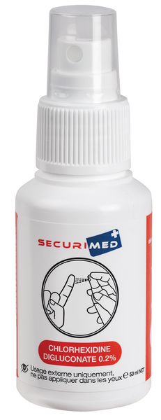 Chlorhexidine 0,2% en spray, flacon ou bidon