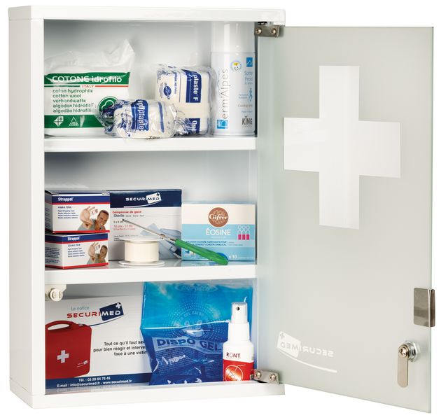 Armoire à pharmacie Fédération Tennis 1 porte vitrée - garnie