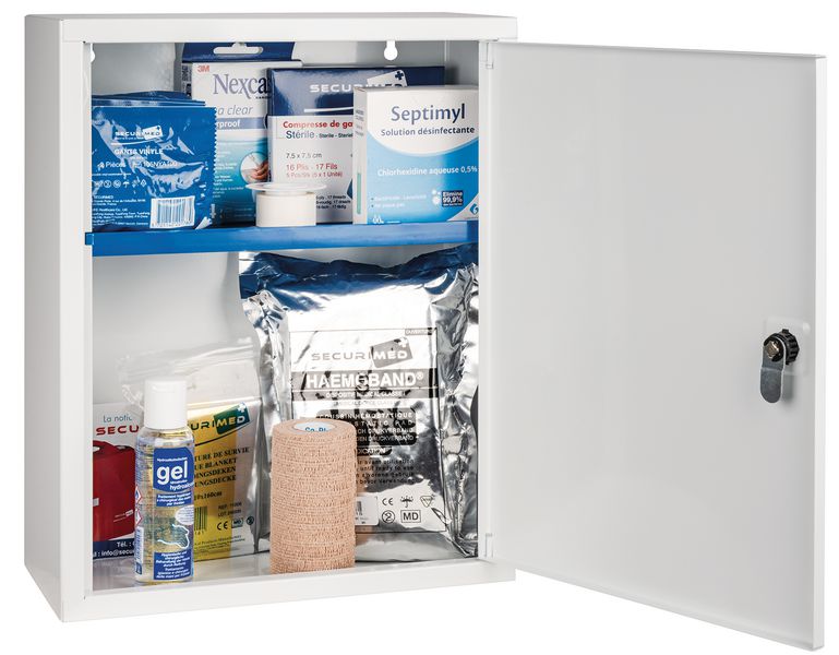 Armoire à pharmacie réglementaire Bateau 1 porte - garnie