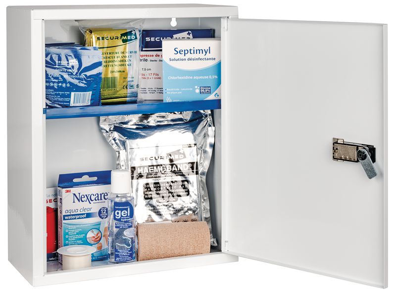 Armoire à pharmacie réglementaire Bateau 1 porte - garnie