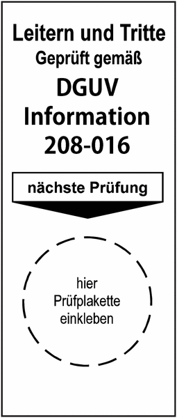 Produktbild von 1000 Grundplaketten DGUV 208-016 | 76,2x50,8mm Selbstklebend Für Leitern & Tritte