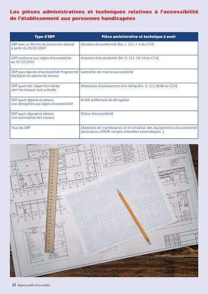 Registre Public D'accessibilité P068 - Obligatoire Pour ERP, 60 Pages - Conforme à La Loi