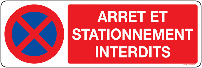 Panneau Signalétique - STATIONNEMENT INTERDIT SORTIE DE VÉHICULES - Fabriqué En France