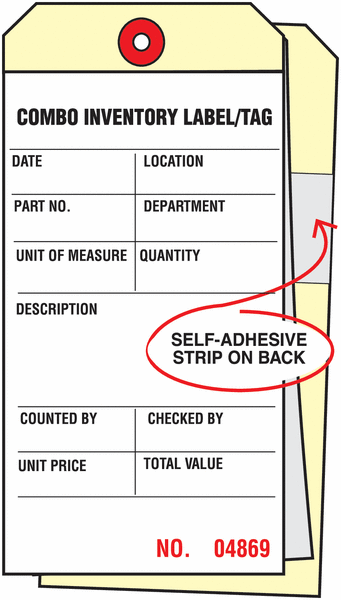Inventory Tags - 2 Part Self-Adhesive | Seton