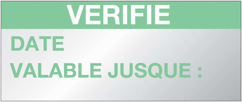 Etiquettes de contrôle à compléter en aluminium - Vérifié | Seton