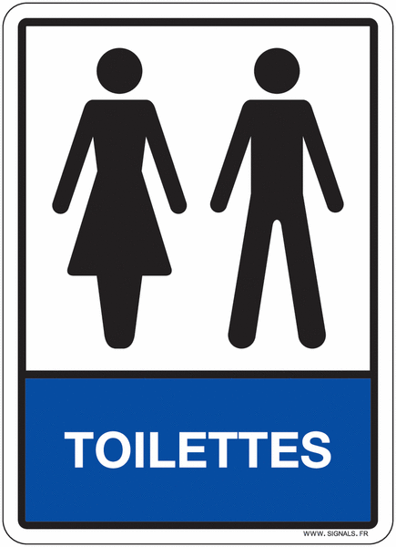 Panneau Porte Toilettes Hommes / Femmes – Métal Doré – 22x7cm – Neuf