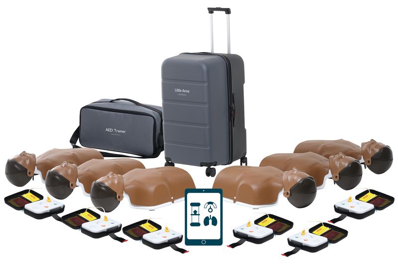 Pack mannequins de secourisme New Little Anne QCPR + défibrillateurs de formation AED trainer QCPR