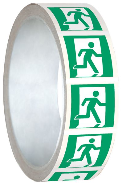 Adesivi Uscita Di Emergenza A Destra, 6 Pezzi 5x5 Cm, ISO 7010, Per Interni/esterni