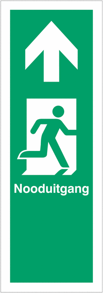Nooduitgang - Aluminium look deurbordje, zelfklevend - Duropanel
