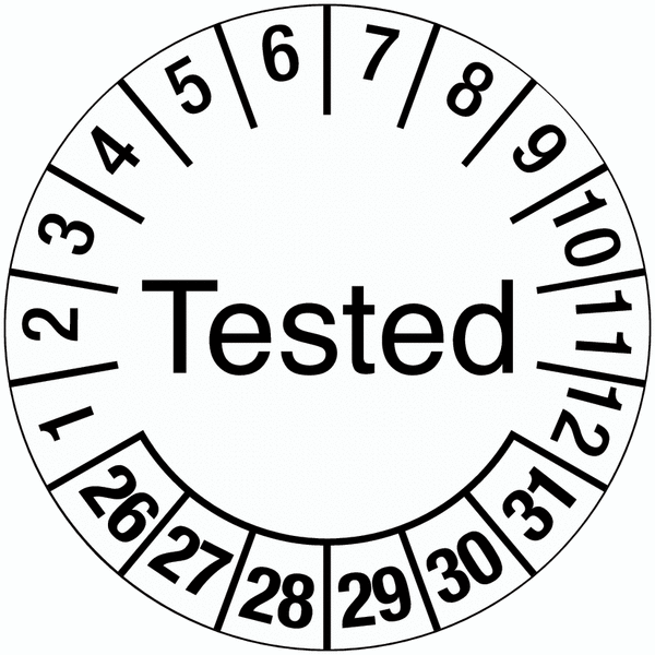 Tested Inspection Date Labels. Durable Inspection Labels on Seton UK ...