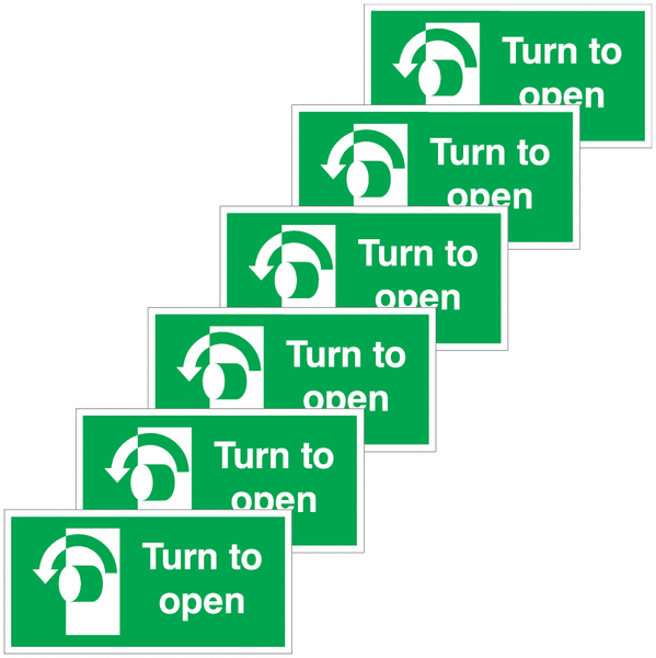 Turn To Open (Anti-Clockwise) Signs | Seton