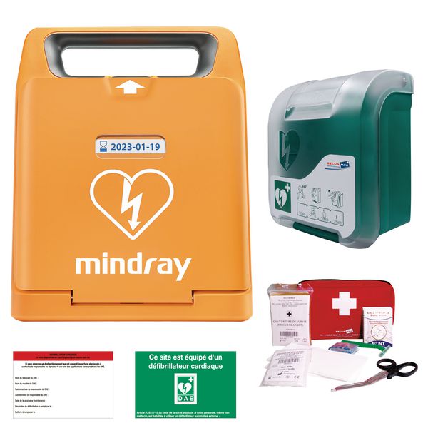 Pack DEA Mindray C1A avec armoire Aivia + signalétique + kit de réanimation + étiquette de maintenance