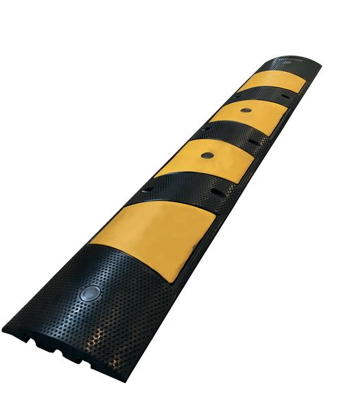 Ralentisseurs en caoutchouc - vidaXL - Jaune et noir - 97x32,5x4 cm - Antidérapant - Très visible - Lot de 2