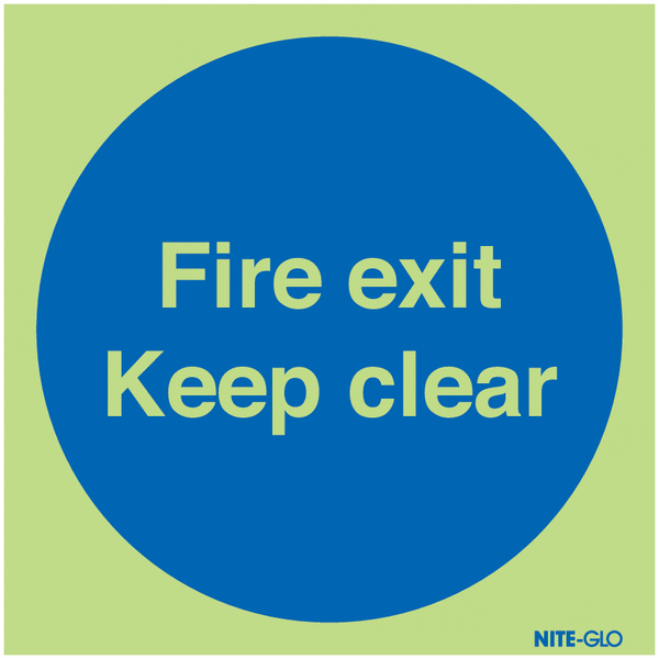 V Safety Fire Exit Keep Clear Mandatory Sign - 400mm X 400mm 1mm Rigid Plastic - View #10