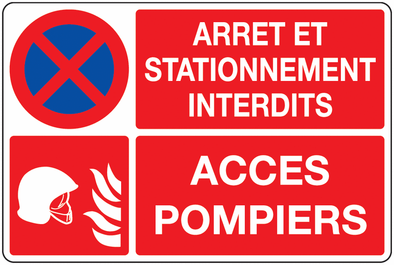 Panneau Accès pompiers Défense de stationner - Direct Signalétique Panneau Accès pompiers Défense de stationner - Direct Signalétique