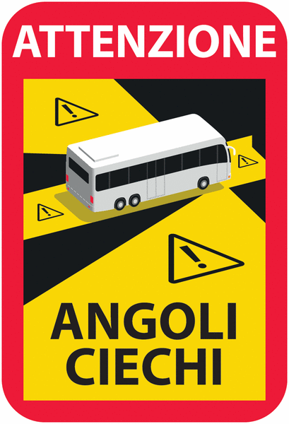 4 Adesivi Angoli Morti Per Punti Ciechi – Per HGV, Camper, Carri, Veicoli Commerciali – Francia