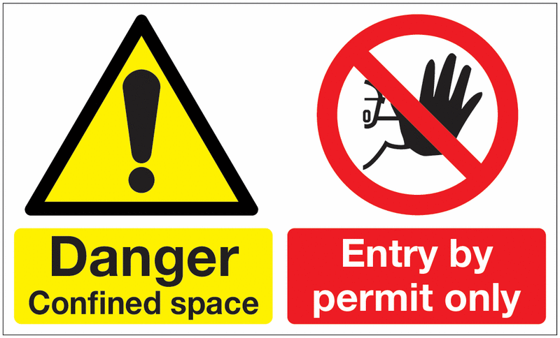 Danger Confined Space Entry By Permit Only Seton