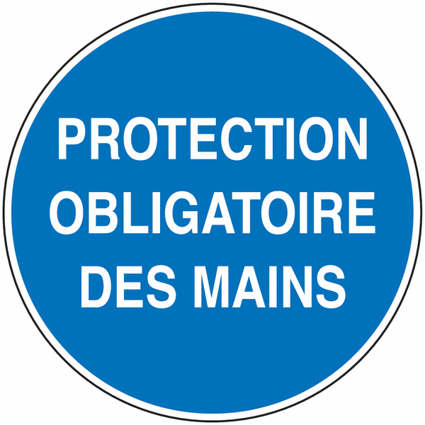 Panneau PVC Protection obligatoire des mains Texte seul | Signals