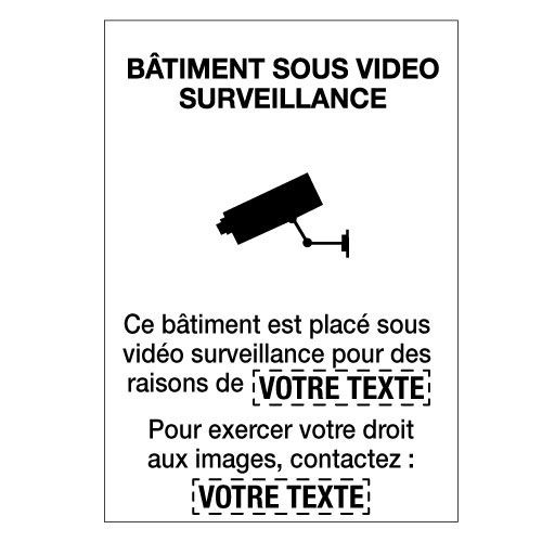 Vidéo surveillance panneau - Panneaux de sécurité Plaque Alarme pour propriété privée