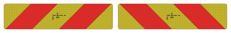 Waarschuwingsplaten achtermarkering vrachtwagens ECE 70-01