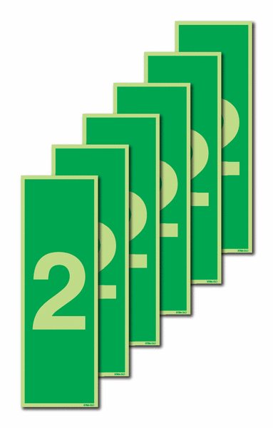 6-Pack Xtra-Glo Number 2 Signs | Seton
