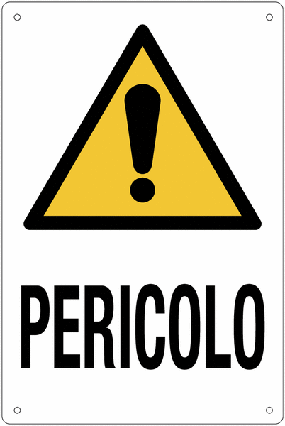 Cartello Pericolo d'inciampo - B - Alluminio 165x165 mm
