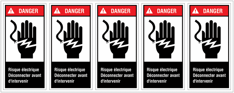 Etiquettes adhésives ANSI Z535 risque d'électrocution | Seton