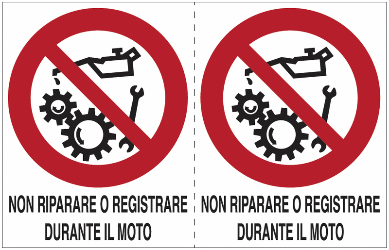 Adesivi di divieto in PVC - Non riparare o registrare durante il moto