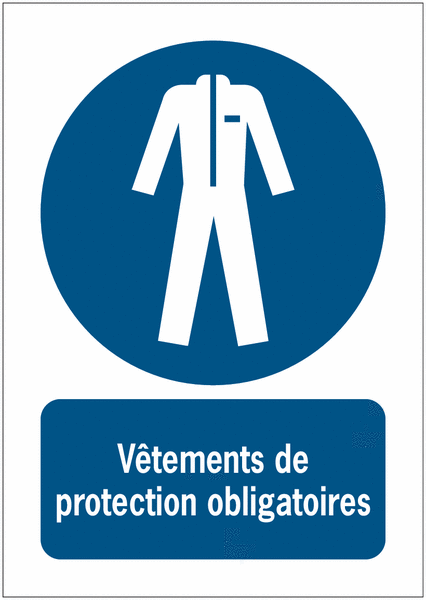 Panneaux ISO 7010 A3/A4/A5 Vêtements de protection obligatoires