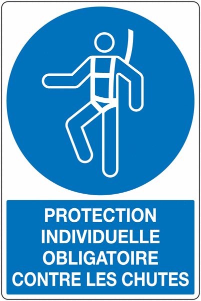 Panneau PVC Protection obligatoire contre les chutes Signals