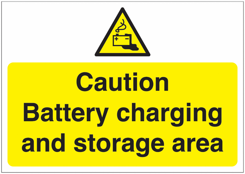 Battery Rack Signage Caution Battery Charging & Storage Sign - Quick Delivery | Seton